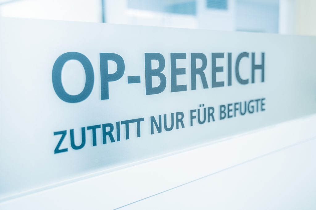 Schild OP-Bereich