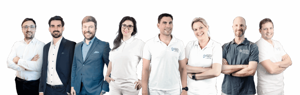 Gruppenbild alle Ärzte des HNO Mangfall Inn Zentrums